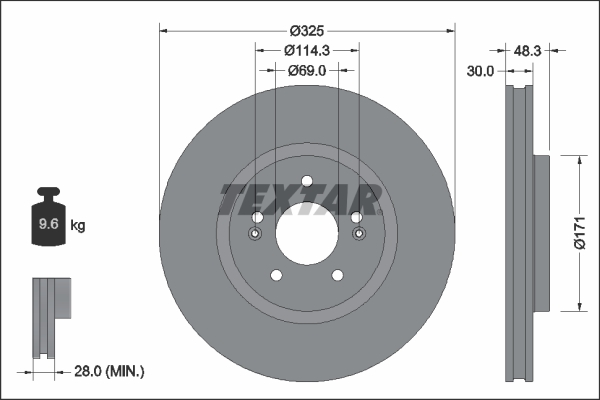 Brake Disc - 92337103 TEXTAR