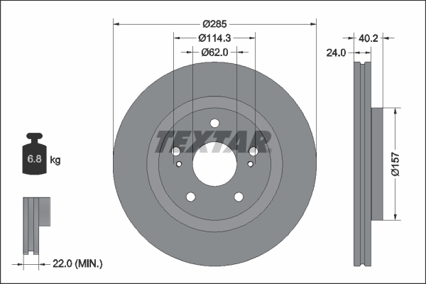 Brake Disc - 92337303 TEXTAR
