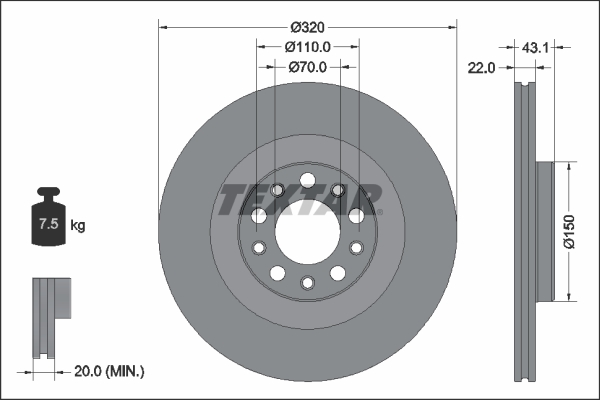 Brake Disc - 92337803 TEXTAR