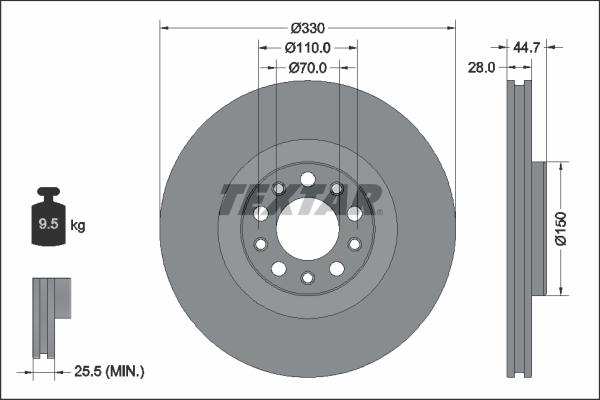 Brake Disc - 92337905 TEXTAR