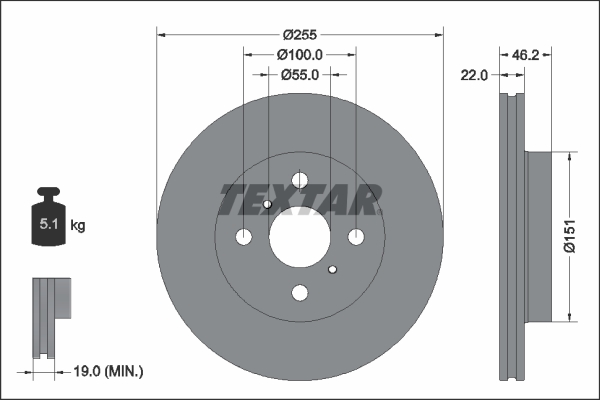Brake Disc - 92344803 TEXTAR