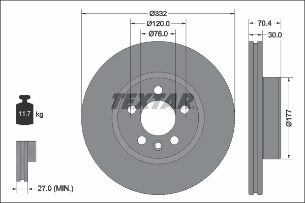 Brake Disc - 92345105 TEXTAR