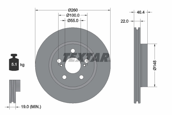 Brake Disc - 92345403 TEXTAR
