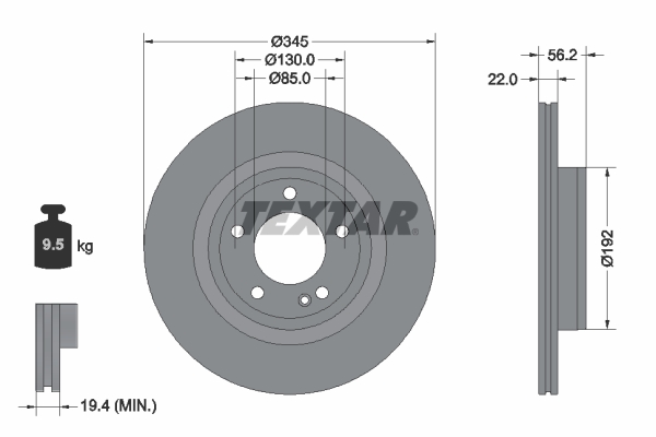 Brake Disc - 92345705 TEXTAR