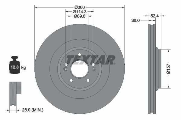 Brake Disc - 92346905 TEXTAR