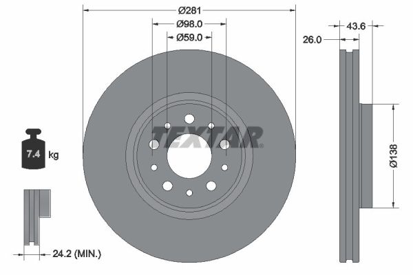 Brake Disc - 92349303 TEXTAR