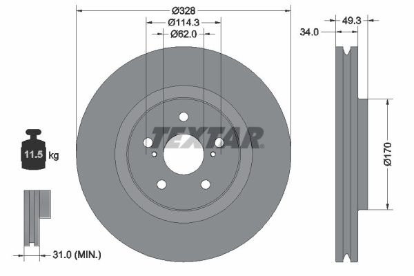 Brake Disc - 92349505 TEXTAR