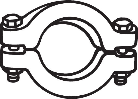 Pezzo per fissaggio, Imp. gas scarico - 254-270 BOSAL