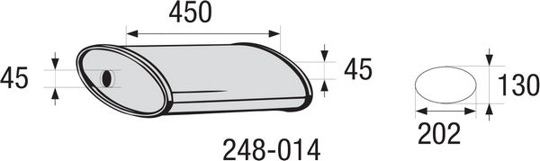 Middle Silencer, universal - 248-014 BOSAL