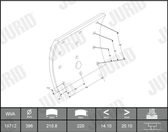Brake Pad Set, disc brake - 571945J JURID