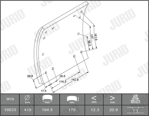 Bremsbelagsatz, Scheibenbremse - 572247J JURID