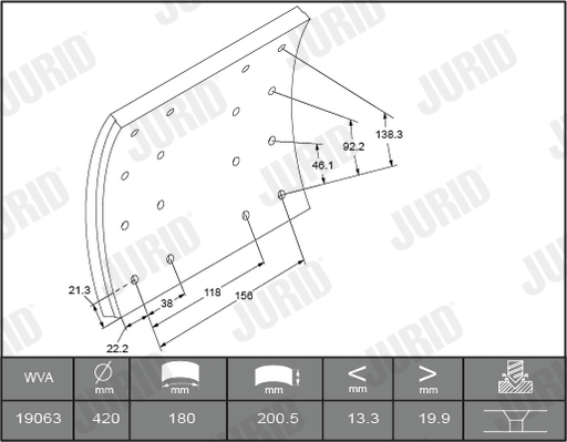 Brake Pad Set, disc brake - 572515J JURID
