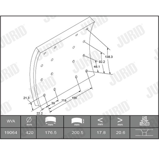 Brake Pad Set, disc brake - 572539J JURID