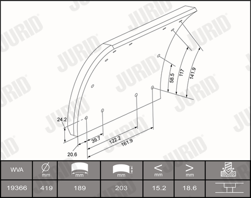 Комплект тормозных колодок, дисковый тормоз - 573105J JURID