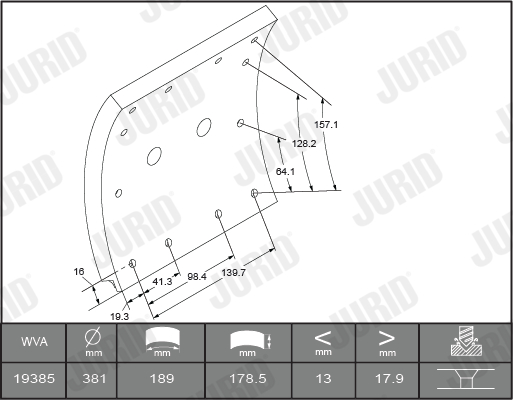 Комплект тормозных колодок, дисковый тормоз - 573136JC JURID