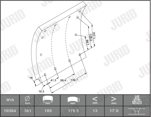 Комплект тормозных колодок, дисковый тормоз - 573137J JURID