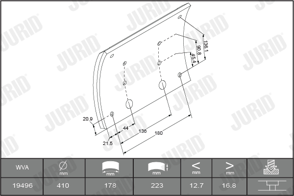Brake Pad Set, disc brake - 573197J JURID