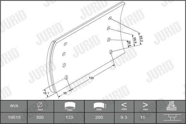 Brake Pad Set, disc brake - 573204J JURID