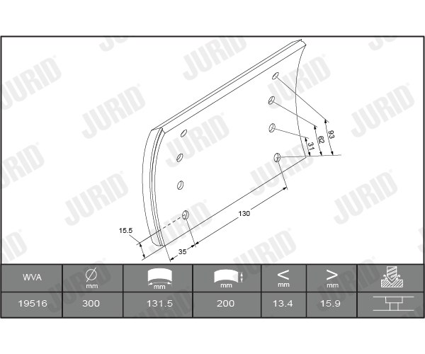 Brake Pad Set, disc brake - 573209J JURID