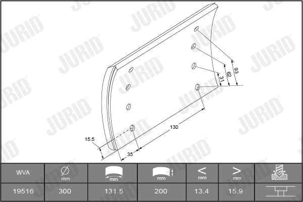 Brake Pad Set, disc brake - 573215J JURID