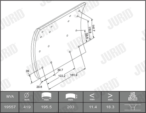 Kit pastiglie freno, Freno a disco - 573238J JURID