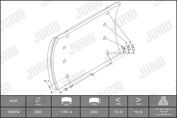 Brake Pad Set, disc brake - 573259JC JURID