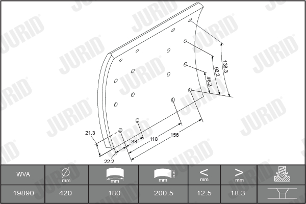 Brake Pad Set, disc brake - 573419J JURID