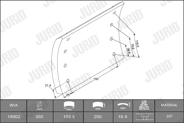 Brake Pad Set, disc brake - 572400J JURID
