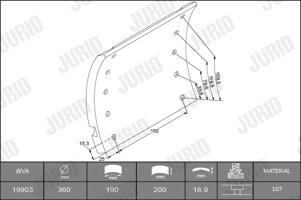Brake Pad Set, disc brake - 573606J JURID