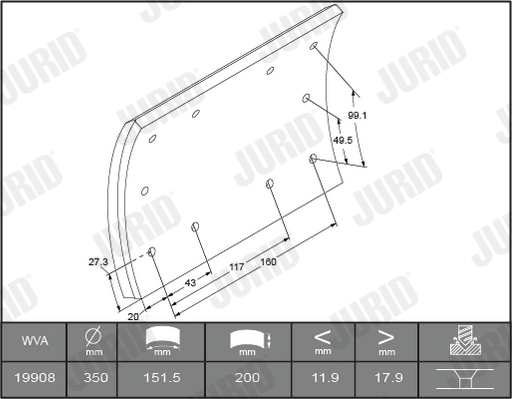 Brake Pad Set, disc brake - 573621J JURID