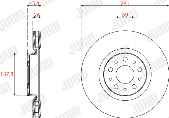 Brake Disc - 563274JC JURID