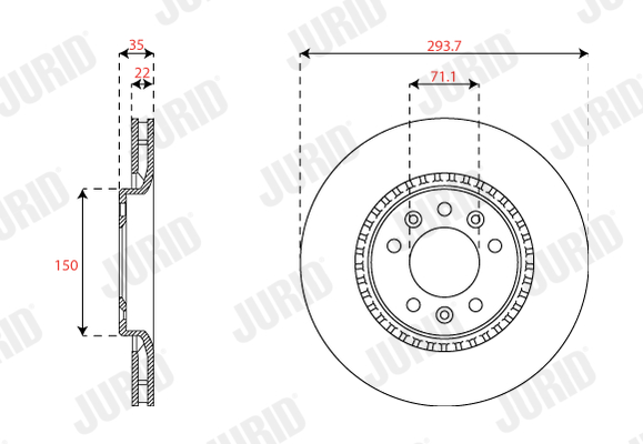 Brake Disc - 563298JC JURID