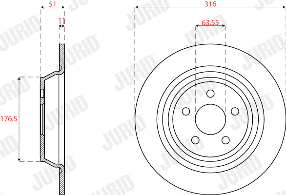 Brake Disc - 563318JC JURID