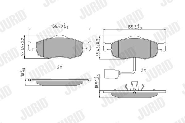 Brake Pad Set, disc brake - 571522J JURID