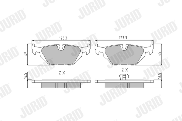Brake Pad Set, disc brake - 571527J JURID