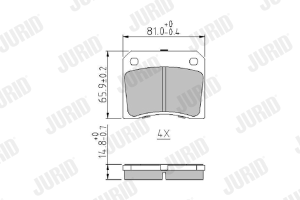 Brake Pad Set, disc brake - 571532J JURID