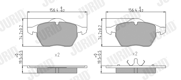 Brake Pad Set, disc brake - 571935J JURID