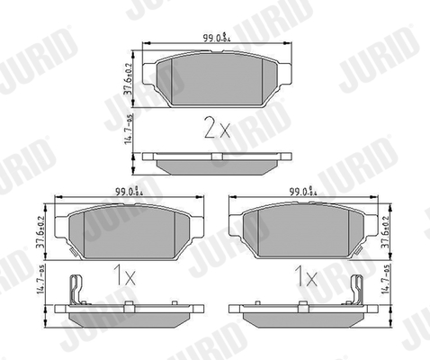 Brake Pad Set, disc brake - 571943J JURID