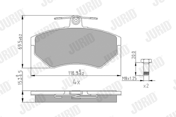 Brake Pad Set, disc brake - 571969J JURID