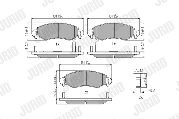 Brake Pad Set, disc brake - 571981J JURID