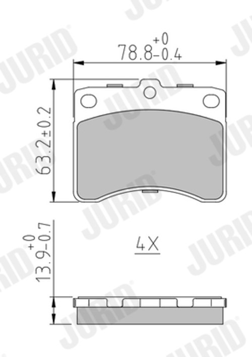 Brake Pad Set, disc brake - 572118J JURID