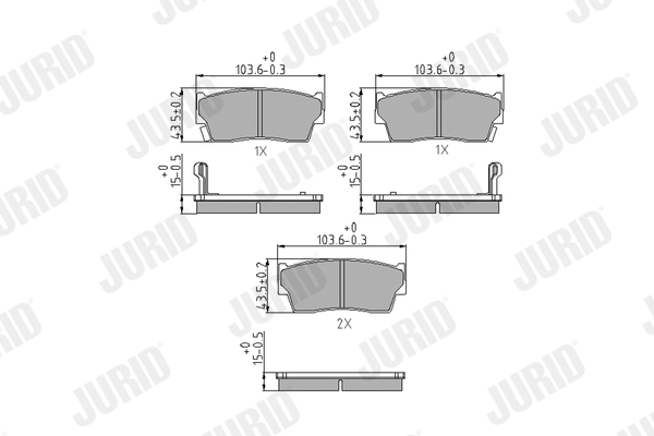 Brake Pad Set, disc brake - 572166J JURID