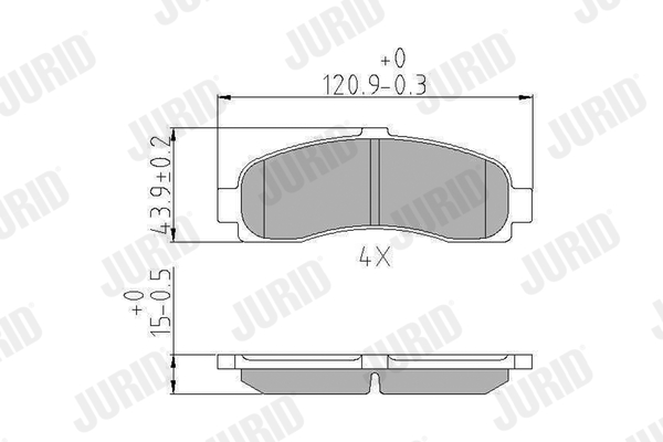 Brake Pad Set, disc brake - 572257J JURID