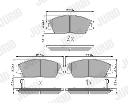 Kit pastiglie freno, Freno a disco - 572268J JURID