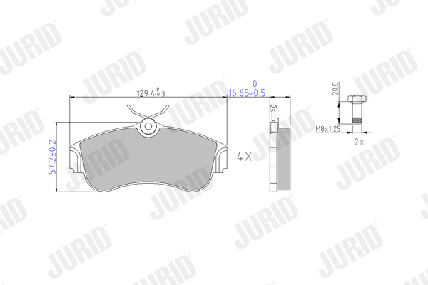 Bremsbelagsatz, Scheibenbremse - 572310J JURID