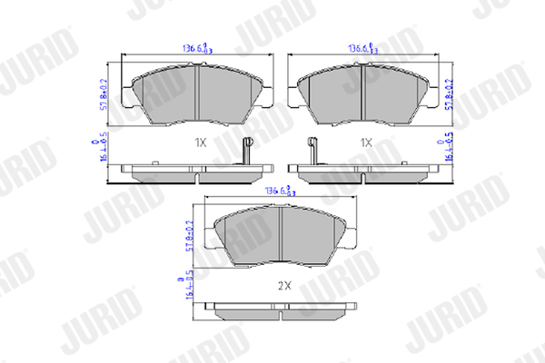 Brake Pad Set, disc brake - 572340J JURID