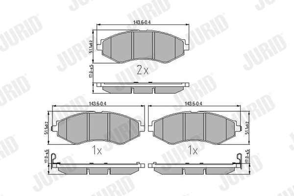 Kit pastiglie freno, Freno a disco - 572407J JURID