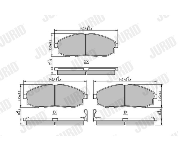 Brake Pad Set, disc brake - 572442J JURID