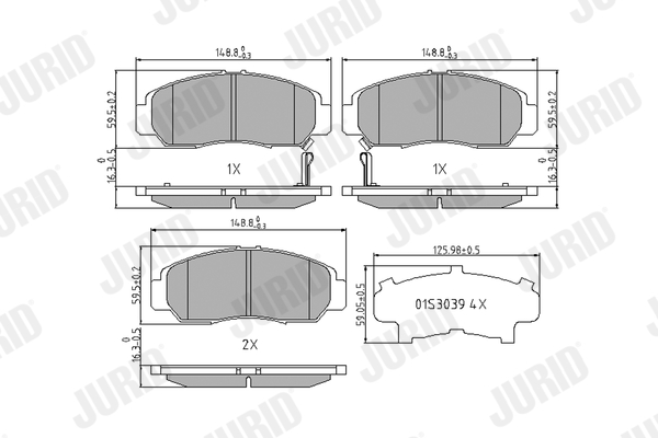 Brake Pad Set, disc brake - 572449J JURID