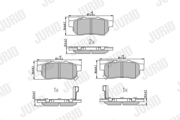 Комплект тормозных колодок, дисковый тормоз - 572473J JURID